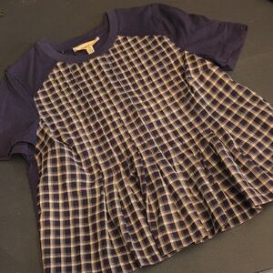 Blue Short Sleeve Tee Casual Essential